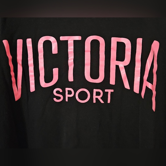 Victoria's Secret Black Sweatshirt w Pink Letters, L - Picture 3 of 4